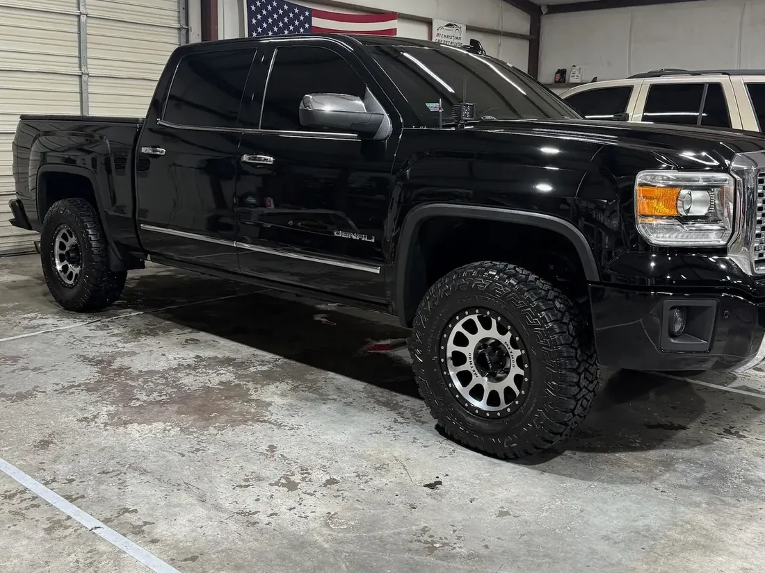 Black GMC Sierra Denali after a complete detail